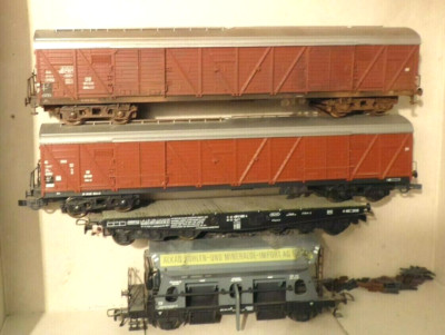 Roco Liliput Flm. H0 Konvolut 4 teiliger-Güterzug der DB und 1 x SBB Epoche 4 