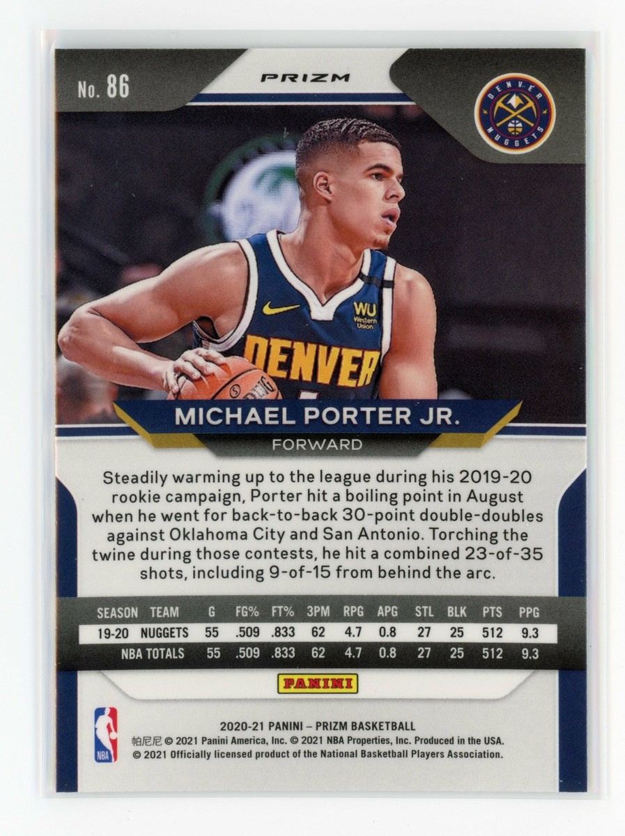 その他 PANINI PRIZM SILVER MICHAEL PORTER Jr. Michael Porter Jr 2019-20 Prizm Silver 2nd Year Card | eBay