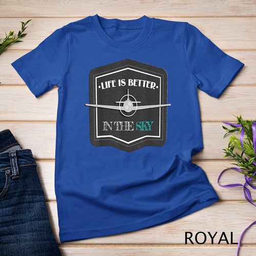 Life Is Better In The Sky Flying Airplane Pilot Gift T-Shirt Unisex T-shirt - Picture 14 of 15
