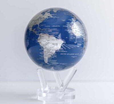 Blue And Silver 6 Inch MOVA Globe Solar Powered