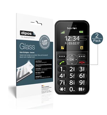 2x Schutzfolie für bea-fon SL150 matt - Anti-Shock 9H Folie dipos Glass
