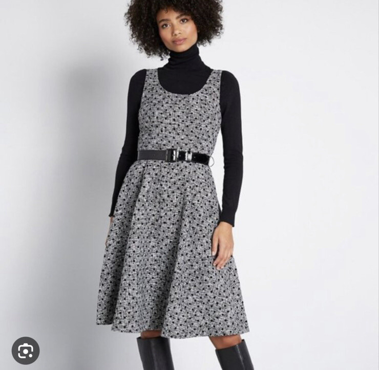 ModCloth Take the Lead Tweed Polkadot Dress