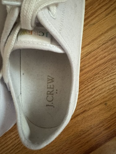 J. Crew Platform Canvas Sneakers with Stripe White Style BN868 Size 8 - Picture 3 of 8