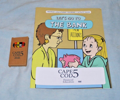 Let's Go To The Bank Children's Educational Coloring & Activity Book w Crayons