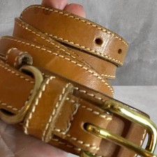 Vintage Lands End leather belt buckle 90s Y2K 38