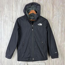 The North Face Boys DryVent Hooded Jacket Black Fleece Lined M Youth Gorpcore