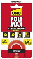 UHU Poly MAX Doppelband Transparent Hochleistung Haftkraft 150Kg 1,5M X 19Mm