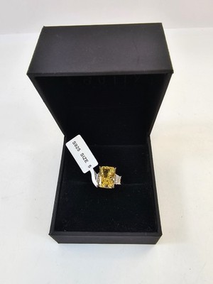 Louily Yellow Design Promise Ring In Sterling Silver