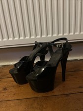 Pleaser Heels Black Patent Uk Size 5