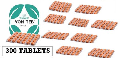 Charak Vomiteb Tablet  300 Tabs (10 Strips) for Nausea & Digestion Ease