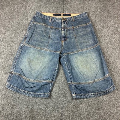 Y2K 90s Marithe Francois Girbaud Mens Size 34 Denim Shuttle Shorts Blue Baggy