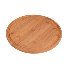 GRÄWE Küchenbrett Brotzeitbrett Holzbrett Schneidebrett Bambus rund groß Ø 25 cm