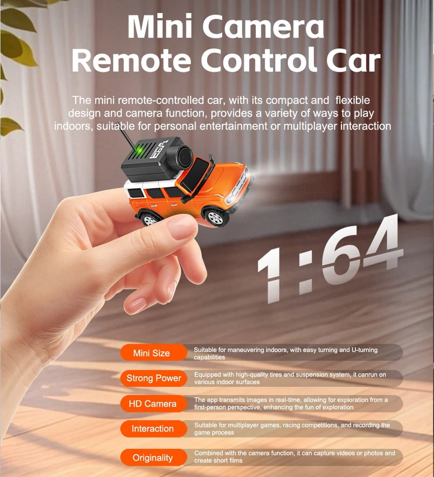 WLtoys 6405 RC 1/64 Mini HD Camera 2.4G 720P FPV Racing Car APP Controler Toys - Image 4 of 4