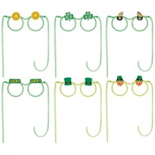 St Patrick's Day Funny Straw Glasses 6 Per Pack 11 1/2" x 5 1/4" St Patrick's