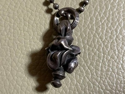 Chrom Herzen Rolling Stones Lip & Tongue Halskette Silber 925 Vintage