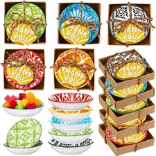 5 Set Wedding Thank You Gifts Bohemian Ceramic Dipping Bowls 3.8 Inches Side ...