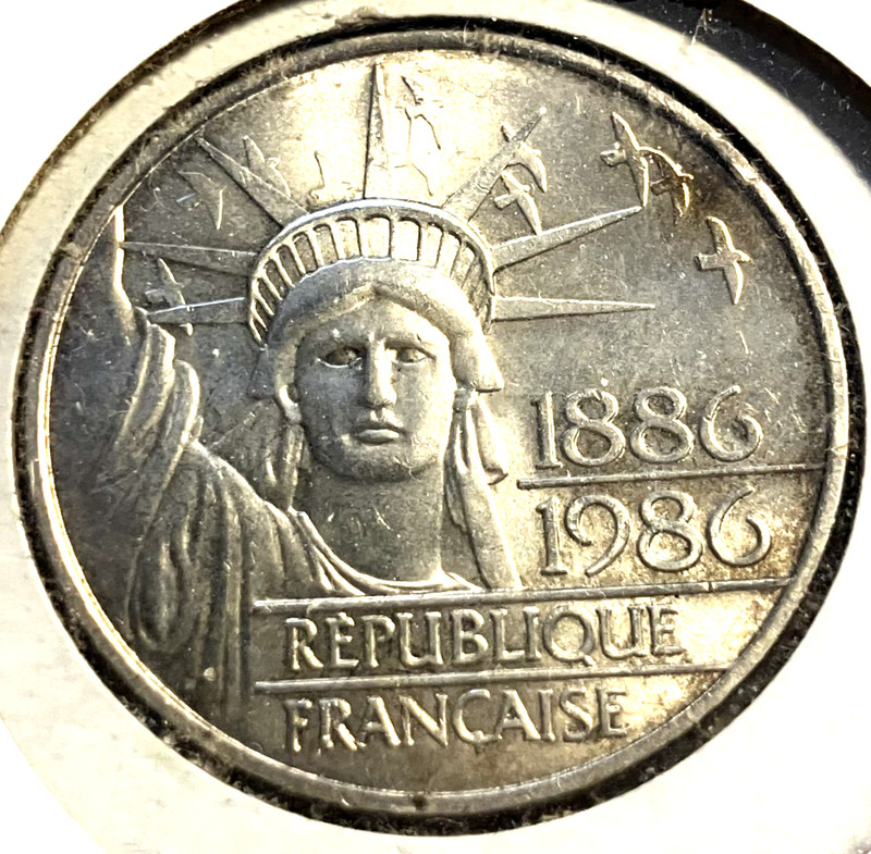 elf France 100 Francs 1986 Silver   Statue of Liberty 100th  0.4343 ASW