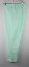 ALFRED DUNNER Women's Lt Green Pull-on Dress Pants SZ 14 Back Elastic Waist