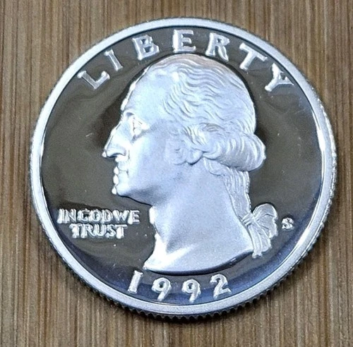 1992-S 25c Washington 90% Silver Proof Quarter BU