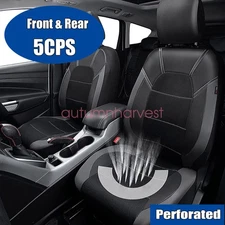 For Toyota RAV4 Car 5-Sits Full Surround Set Perforated Seat Cover Black & Gray