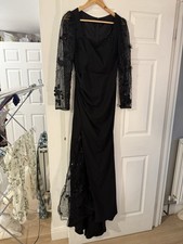 Brand new with tag Black ball gown evening dress embroidery sequin size S