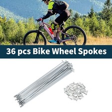 1 Set 14G 225mm Length Bicycle Spokes Nipple Carbon Steel Galvanized Universal