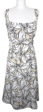 Debut Floral Cream Midi Dress UK 16  Sleeveless Summer Wedding Occasion
