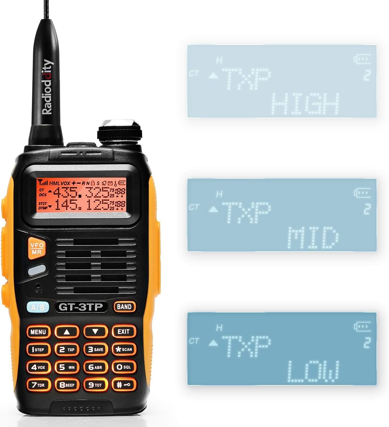 Handheld Police Radio Scanner 2-Way Triple Power Digital Transceiver HAM Antenna