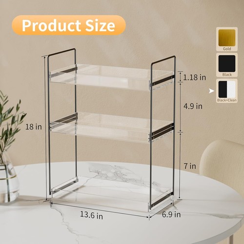 Bathroom Counter Organizer, 2 Tier Acrylic Tray Vanity Counter Skincare - Picture 10 of 48