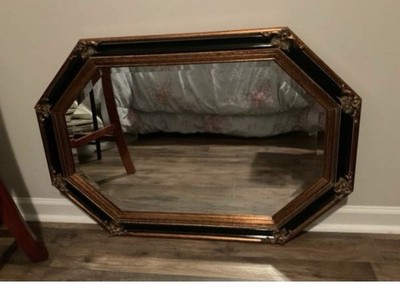Wall Mirror  Black /Gold Frame