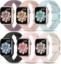   6 Pack Silicone Bands Compatible with Apple Watch Band 38mm 40mm 41mm  
