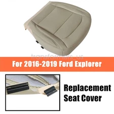 For 2016-2019 Ford Explorer Driver Side Bottom Perforated Leather Seat Cover Tan