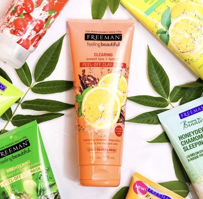Freeman Clearing Sweet Tea + Lemon Peel-Off Clay Facial Mask Brighten 6 Fl Oz