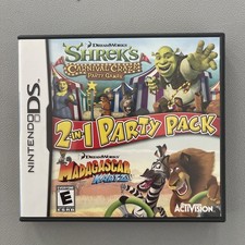 Shrek’s Carnival Craze Party Games, Madagascar Kartz Nintendo DS Game w/manual 