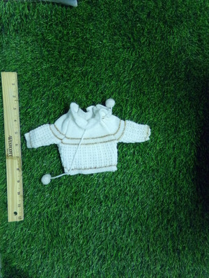 passt klein Kohlflicken KINDER Puppe WEIß PULLOVER