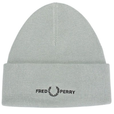 Fred Perry   Silberblaue Beanie mit Grafiklogo
