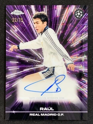 Raul 2025-26 Topps Chrome UCC Black Lazer Purple Refractor Auto /75 #BLA-RA