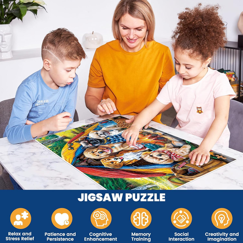 300 Pieces Puzzle for Adults | Family Campsite Large Piece Puzzle | Recycled Car - Picture 5 of 7