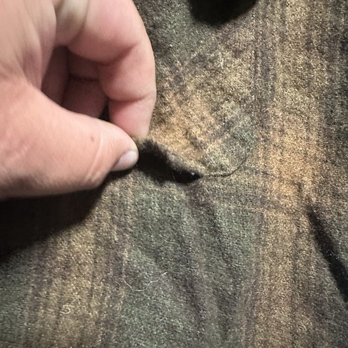 Camisa De Colección Años 60/70 Línea Dorada Lana Cuello Lazo Solapa Bolsillo Marrón Talla Mediana - Imagen 6 de 9