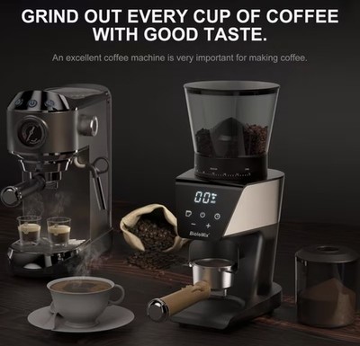 BIOLOMIX 20 Bar Digitale Espressomaschine & Kegelmühle mit vollem Barista Set