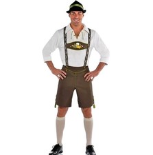 Mr Oktoberfest Halloween Costume Adult Sz Lg 5 Pieces Lederhosen German Beer NIP