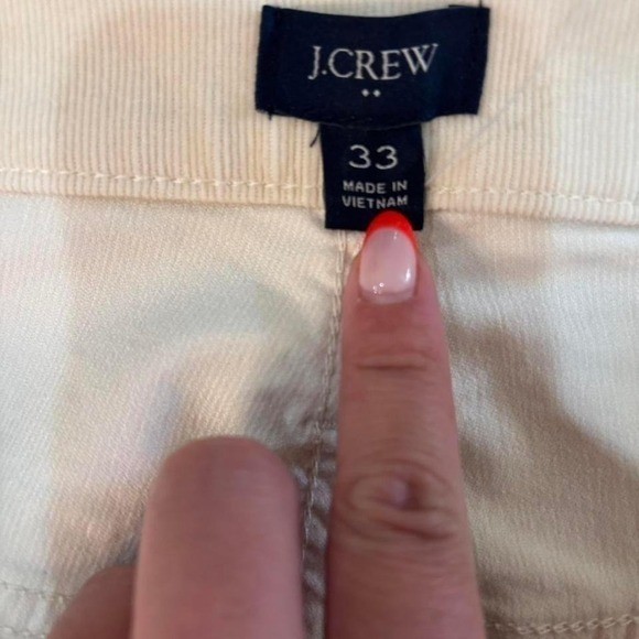 J.Crew Cream High Rise Corduroy Slim Straight Pants Size 33 Cream Off White thumbnail 8
