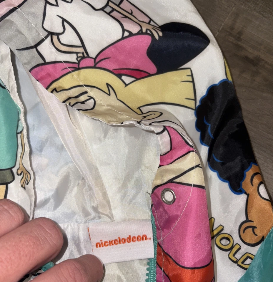 HEY ARNOLD WINDBREAKER JACKET nickelodeon teal retro 90s replica ADULT Large - Image 2 of 4