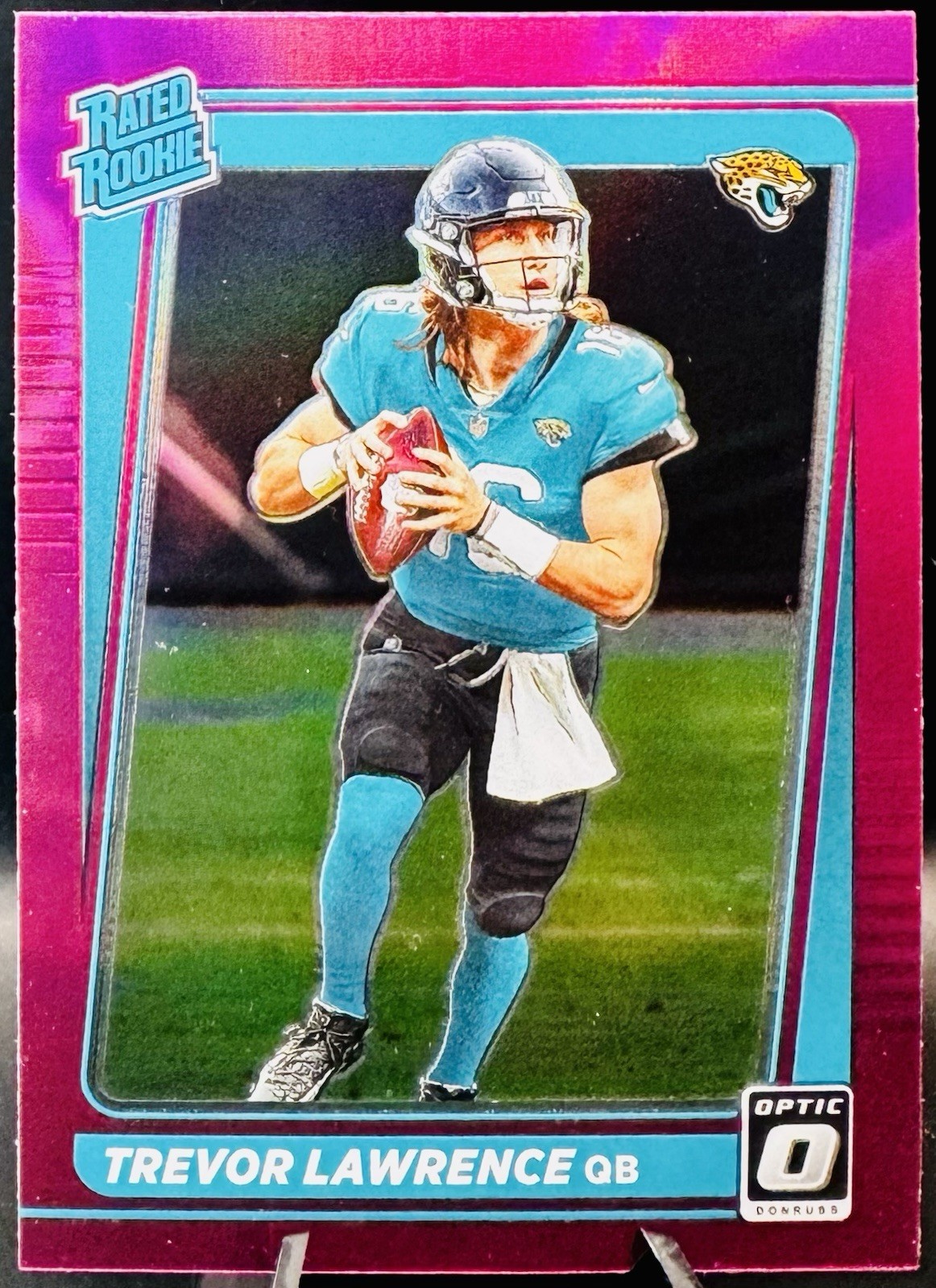 Trevor Lawrence PINK Prizm #P-251 Optic PREVIEW 🔥 Jaguars RC 2021 Donruss