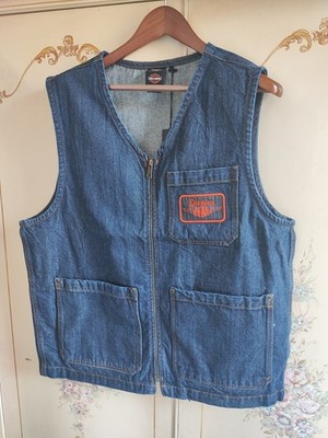 Dickies x Harley-Davidson Jeansweste Herren Größe M (Rinsed Denim / Blau)