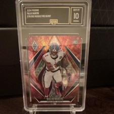 Panini 2024 Phoenix Malik Nabers #221 Fire Burst /350 Rookie GMA 10 Giants