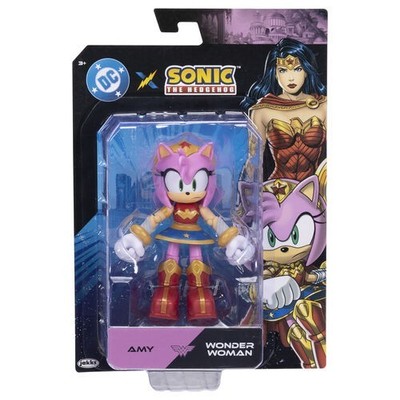 ACTIONFIGUR SONIC THE HEDGEHOG DC COMICS SUPERHELDEN AMY WONDER WOMAN 13 CM