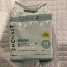 Honest Company Organic Cotton DRY Wipes Multi-Use Disposable 48ct x4  192 wipes