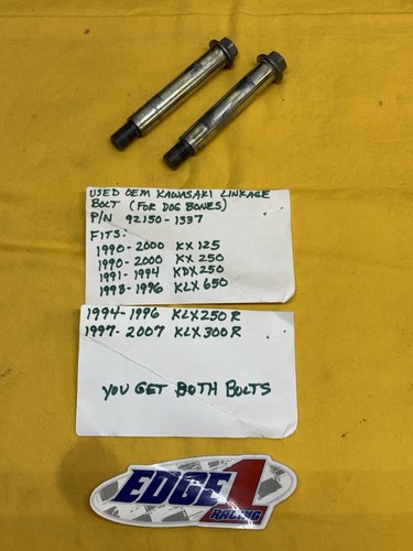 1990-2000 KX125 / KX250 OEM KAWASAKI LINKAGE BOLTS KDX, KLX  (92150-1337) AHRMA