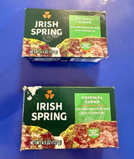 Irish Spring Original Clean Antibacterial Deodorant Soap w/ Flaxseed 4.5 oz x 2